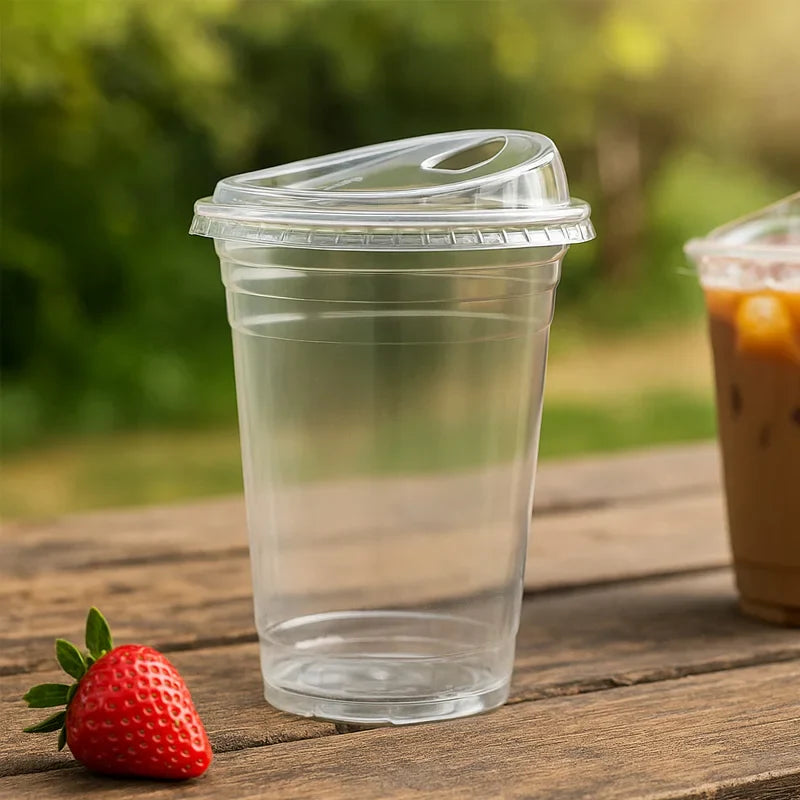 Clear Disposable Cups with Lids