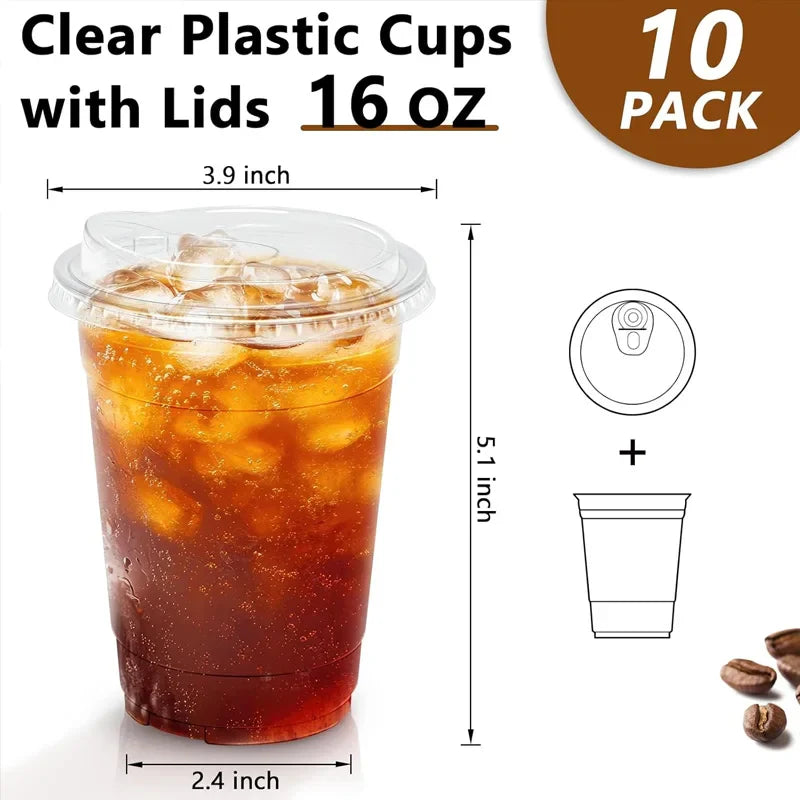 Clear Disposable Cups with Lids