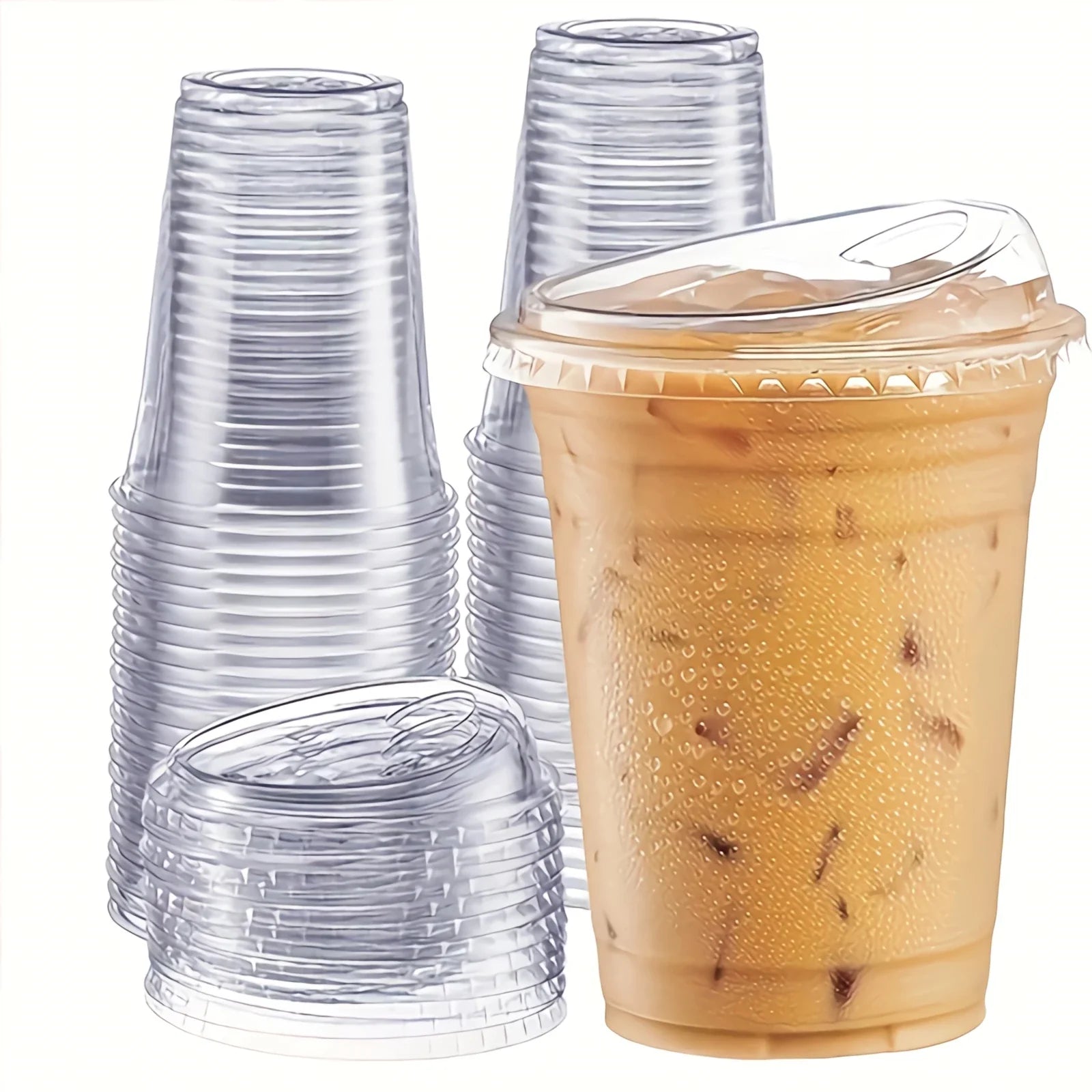 Clear Disposable Cups with Lids