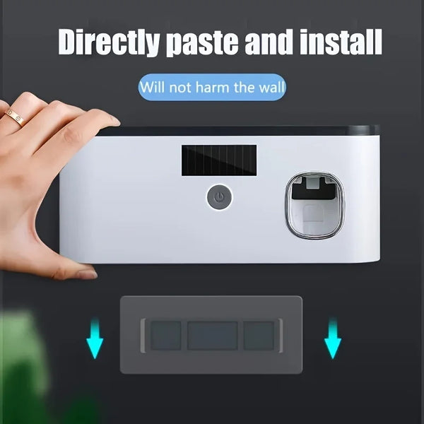 UV Toothbrush Sterilizer & Auto Toothpaste Dispenser